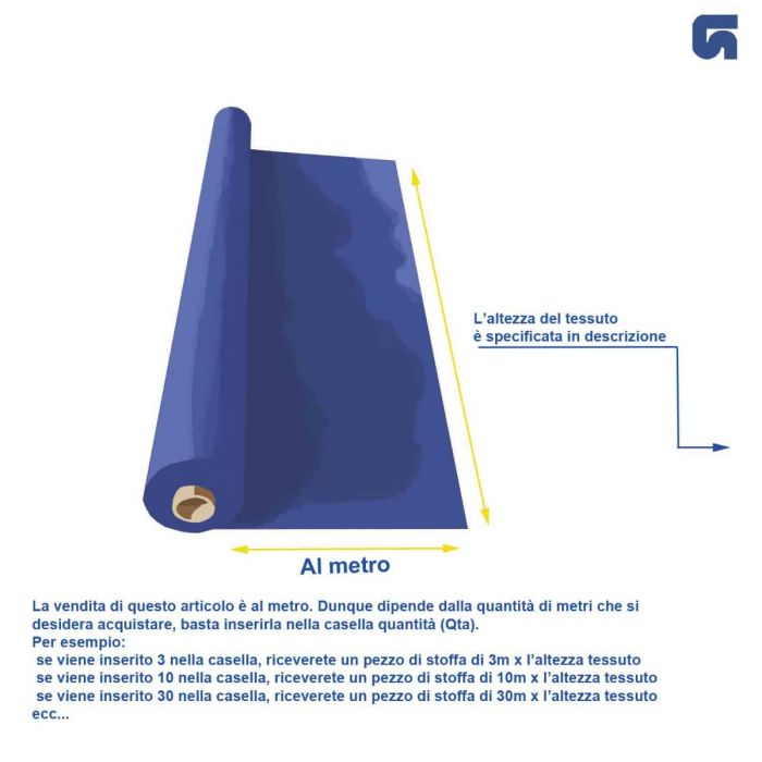 Tessuto Al Metro Misto Cotone Poliestere 100x280 Cm – Blu Marino/Sfondo Blu, Ideale Per Tovaglie, Tende E Coprisedie